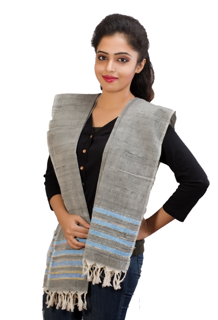 Twaksati Grey Khesh Dupatta